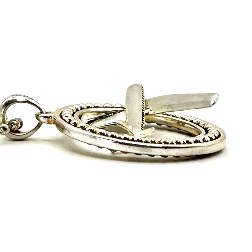Lagos Caviar Sterling Silver 925 Airplane Pendant Necklace RARE - Picture 8 of 10